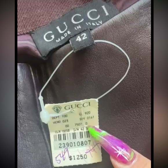 Tom Ford Gucci 1990s leather pants never worn dark purple NWT - Picture 6 of 6